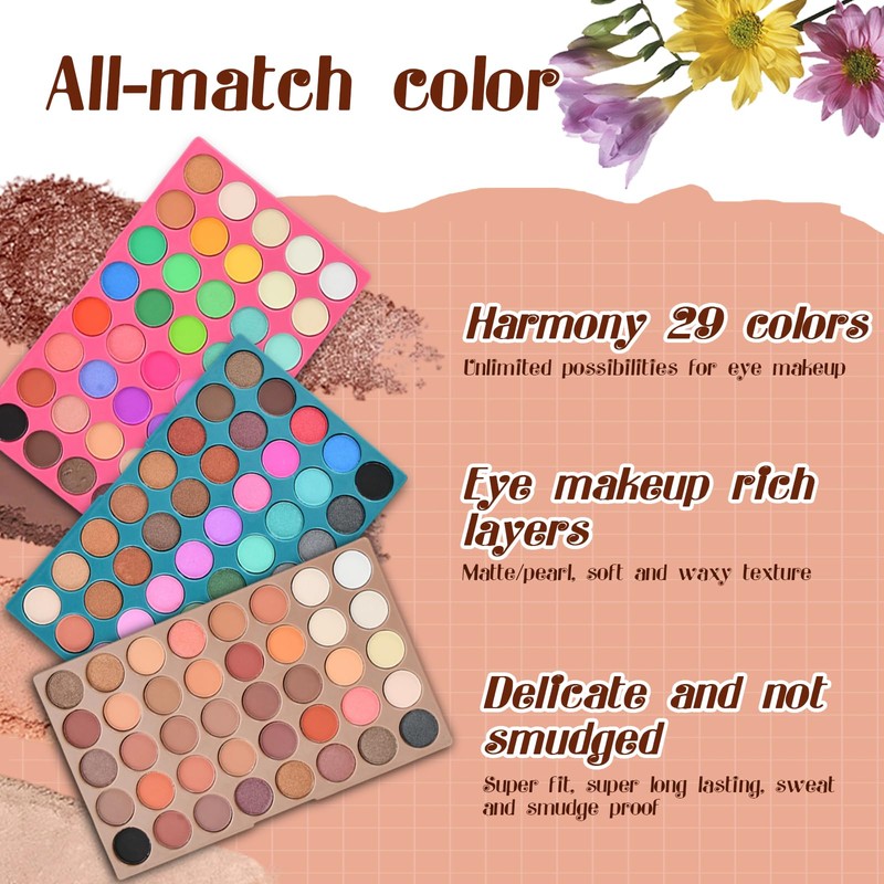 120 Colours Matte Make-Up Eyeshadow Palette, Eye Makeup Palette Glitter,