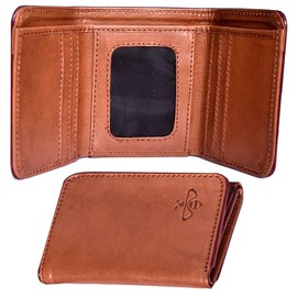 Bee Leathers Trifold Wallet-Sleek and Slim Includes Id Window and Credit Card Holder, One Size Genuine leather
