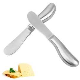 Butter Spreader Cheese Spreader Stainless Steel Easy Spread with Ergonomic Handle 14.5x2.5cm 2pcs