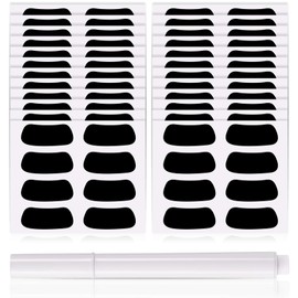 Sumind 96 Pairs Eye Strips Breathable Sports Eye Stickers with 1 White Pencil for Baseball Football Softball Fans on Game Day (Black)
