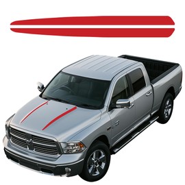 Vinyl Hood Spears Racing Stripes – Fits 2009-2018 Dodge Ram 1500 2500 – Dodge Ram Decals & Stickers by Benini Design Studio – Made in USA – Red – Avery HP750 High-Performance Vinyl