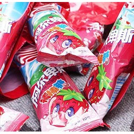 Shanghai Specialty: Bufandi Alps or Alpenliebe Lollipop Hard Candy 200g/7.1oz (Strawberry)