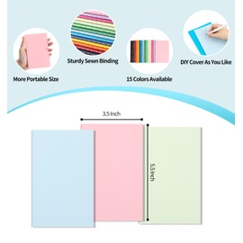 ALKALO 60 Pack Mini Pocket Colorful Lined Notebook Bulk, Journals Bulk, Small Notebooks 3.5x5.5, 30 Sheets/60 Pages, Mini Notebooks for Traveler, Students, School Supplies(Lined-60 pack, 15 Colors)