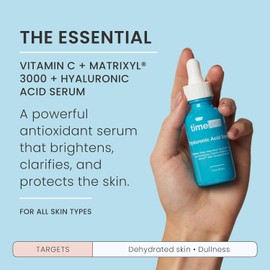 Timeless Skin Care Hyaluronic Acid Vitamin C Serum - 4 oz - Brightens, Smooths, Rebuilds Collagen, Boosts Hydration