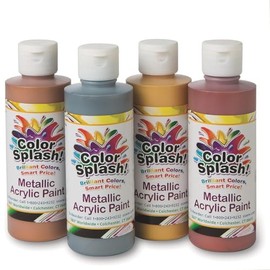 Color Splash 8-oz Metallic Acrylic Paint Assortment (Set of 4)