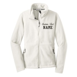 INK STITCH Women L217 Custom Stitching Embroidery Fleece Jackets - White (M)