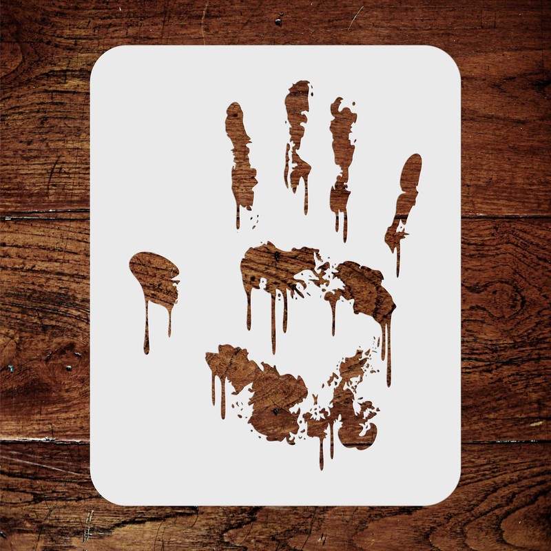 Bloody Handprint Stencil 11.4 x 15 cm (S) - Human