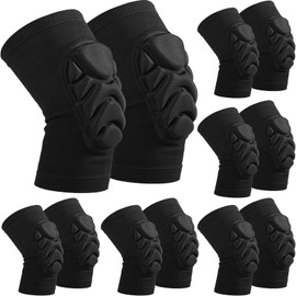 Haysandy Knee Pads Bulk, Volleyball Knee Pads with Soft Thick Sponge, Breathable Knees Pads for Adult Youth Women Men Dancer Sport Training Workout Knee Protector(6 Pairs,Black,XL Size)