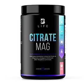 Citrato de Magnesio 600g | 60 porciones | Sabor Raspberry Lemonade | Ingredientes Naturales | Citrate Mag B life.