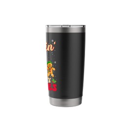 Hangin With My Cookie Christmas Gingerbread Man Xmas Pajama Stainless Steel Insulated Tumbler