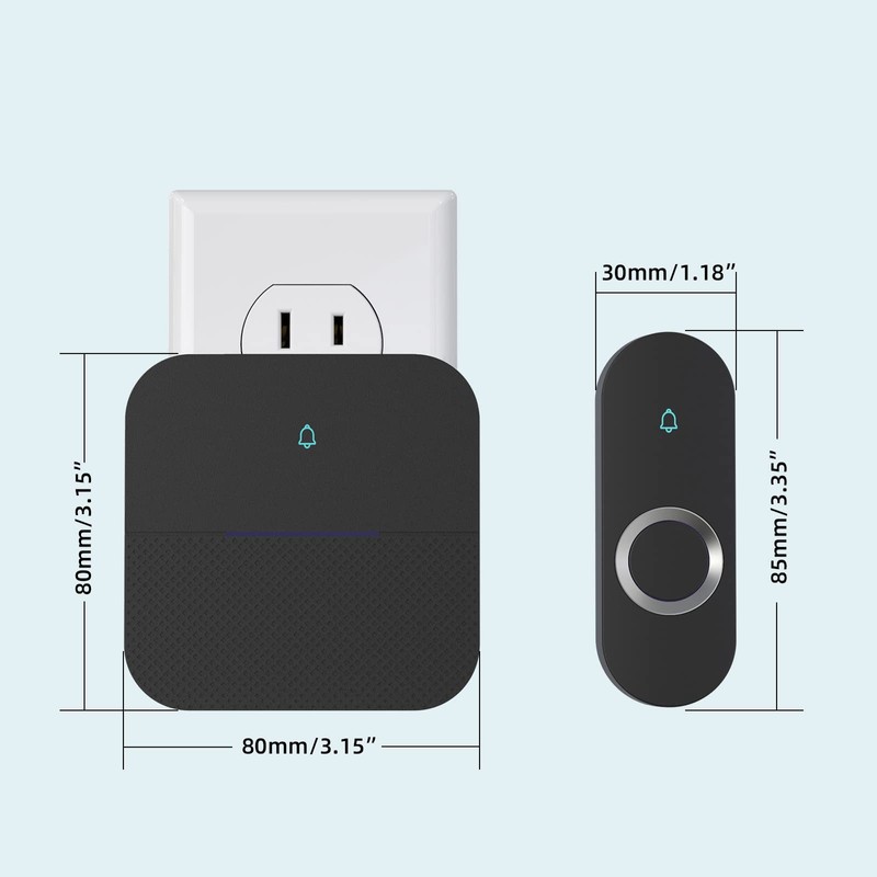 AIDA Lighted Wireless Doorbell for Home, Waterproof Battery Doorbell 1,000ft