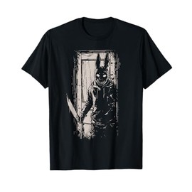 Horror Scary Creepy Bunny Mask Man Rabbit Alt Goth Slasher T-Shirt