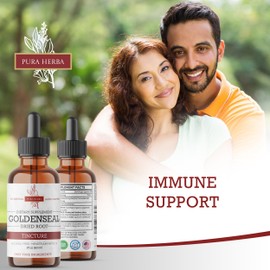 Pura Herba Goldenseal Tincture | Premium Alcohol-Free Herbal Extract from Goldenseal Root | Liquid Botanical Supplement | Traditional Herbal Formula | Made in USA - 2 oz (60 ml)