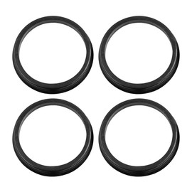 sourcing map 4 x Plastic Centring Rings Spacer Rings for Universal 73.1 to 64.1 mm Black