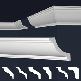 MARBET DESIGN Stucco Moulding Moulding XPS Polystyrene White - Ceiling Moulding Strip E-26 (2 Metres / 1 Strip E-26)