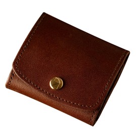 Am De Mas CP-045 Men's Compact Coin Case, Genuine Leather, Small Wallet, Made in Japan, Coin Purse, Stylish, Leather, catalan brown