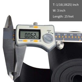 DOBTIM Solid Rubber Strips Neoprene Rubber Weather Stripping for Garage Door Seals Under Bottom,Top, Sides, Not Include Sealant/Adhesive (W:3 in x T: 1/16 in x L: 25 Ft)