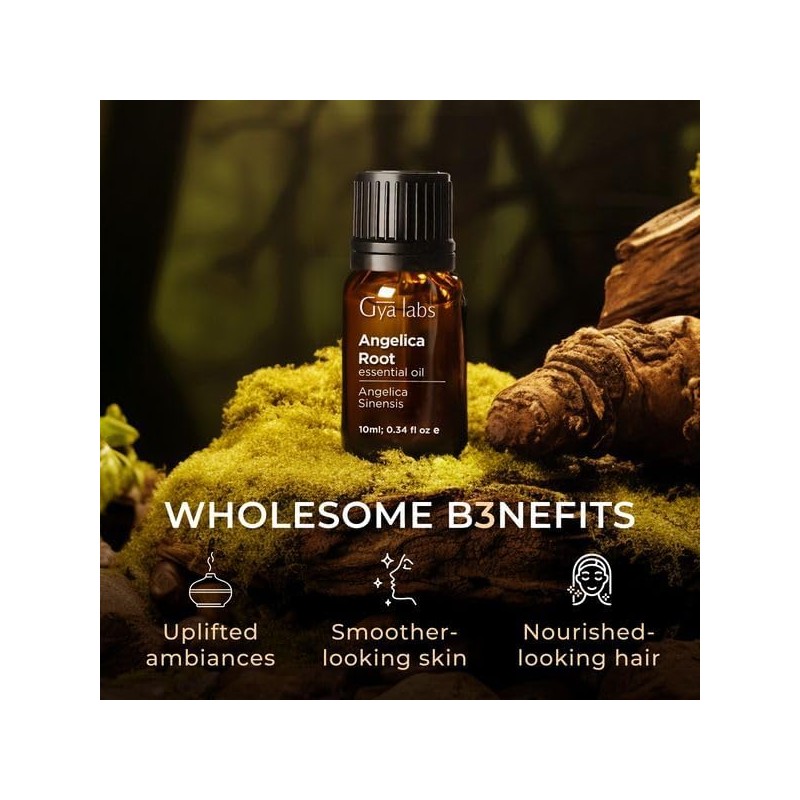 Gya Labs Angelica Root Essential Oil for Diffuser - 0.34