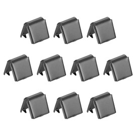 QUARKZMAN Pack of 32 Pinch Crimp Ends, 8 mm Cord End Clasps Band Crimp Ends Leather End Crimp End Attachment Rope Clip for Tag Belt Cotton Weave DIY Manufacturing, Metallic Black