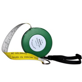WIN TAPE Cm and Inches to 100ths Executive Diameter Pi Engineer's Tape Measure (Green)