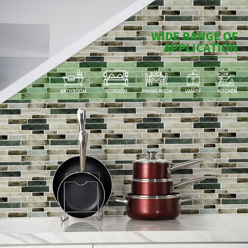 LONGKING Marble Peel and Stick Backsplash for Kitchen, 3D Adhesive