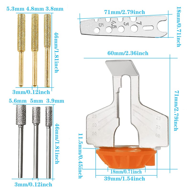 Yuentoen 8 Pcs Chainsaw Sharpener Attachment Kit,Chain Saw Blade Sharpener