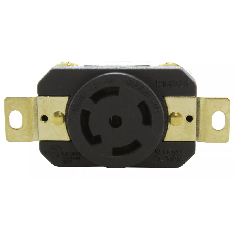 AC WORKS® 30 Amp 3-Phase 120/208 Volt NEMA L21-30R DIY