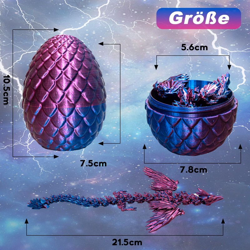 LUMIN TUTU 3D Dragon with Wings in the Egg, 3D