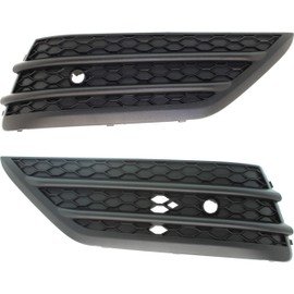 Evan Fischer Bumper Grille With Parking Sensor Hole Front Driver and Passenger Side Compatible With 2016-2018 Honda Pilot For Elite and Touring Models