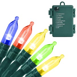 ASENEK Christmas Light, 33ft 100 LED Outdoor String Light with Timer & 8 Modes, 3AA Battery Operated Waterproof String Light for Outdoor and Indoor Décor – Multicolor