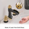BWE Black and Gold Widespread Bathroom Faucet, 3 Hole, 8