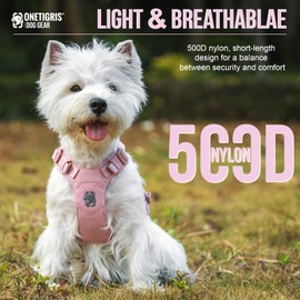 Onetigris Small Harness Dog Harness and Leash Set,Mini Trooper No Pull Dog Vest Fully Adjustable Harness for Puppy Dog and Cats, Dog Vest Harness for XXXS XXS XS Pets (Pink, XXS)