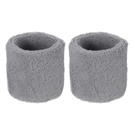 M METERXITY 2 Pack Wrist Brace - Elastic Air-Permeable Cotton Terry Cloth Sweatband, Apply to Tennis/Basketball/Running (8x5cm, Gray)