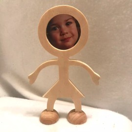 DIY Wooden Unfinished Girl Photo Frame DIY Crafts Hobbies Decoration Gift 6.5" New