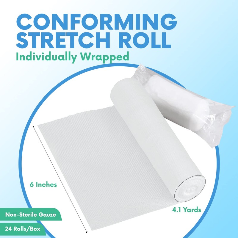 HEALQU Premium Gauze Rolls - 6' x 4.1 Yards -