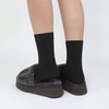 Womens Combed Cotton Color Thin socks - Breathable Soft Crew