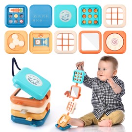 Kaisibum Montessori Spielzeug für Kinder – Multifunktionales Activity Board mit 6 Seiten für Kleinkinder, ideal als Sensorik Spielzeug Baby und Spielzeug für Flugreisen Kleinkind