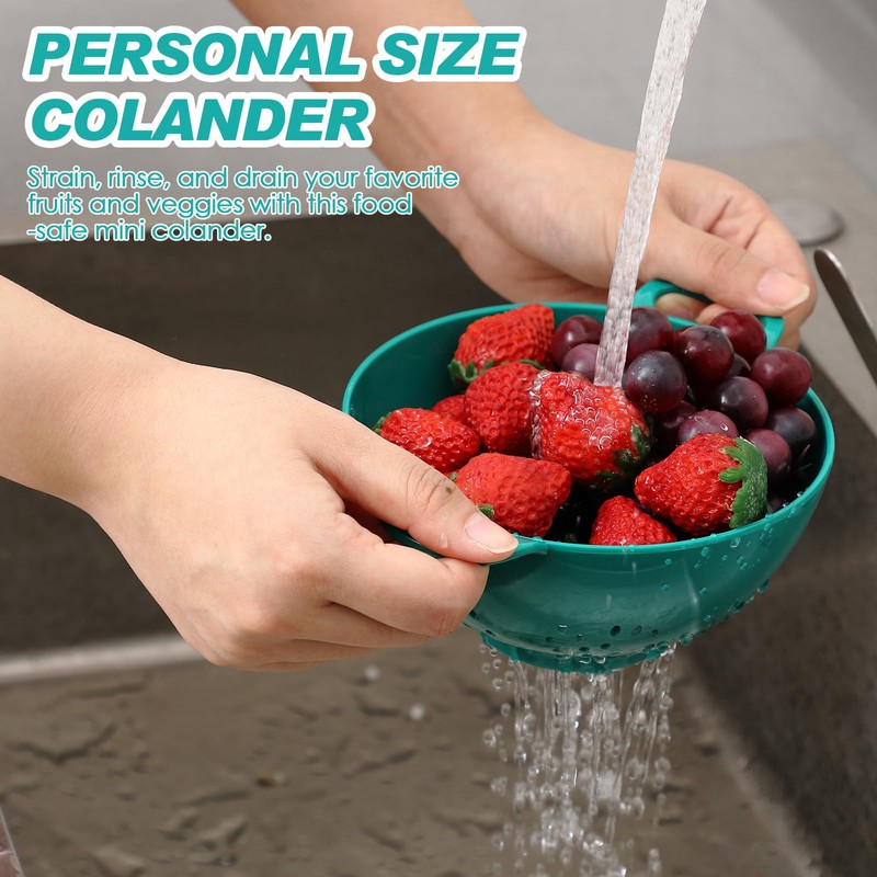 Baderke 4 Pack Mini Colander for Kitchen Plastic Berry Strainer