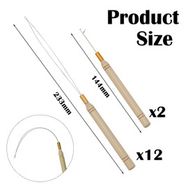 12-Teilige Haarverlängerung Und Zweiteilige Häkel, Haarverlängerungsinstrument, Fadenwerkzeug, Frisur-Herstellungstool.