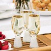 Stemless Crystal-Filled Champagne Flute, Modern & Unique Glass, Ergonomic Grip,