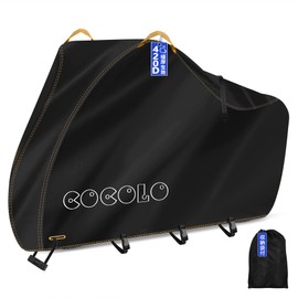 COCOLO Bicycle Cover, Waterproof, Thick, Tear Resistant, Ultra Thick 420D Model, Windproof, Rain Proof, UV Protection, Fits Up to 29 Inches (All Black/Regular Sizes) with Storage
