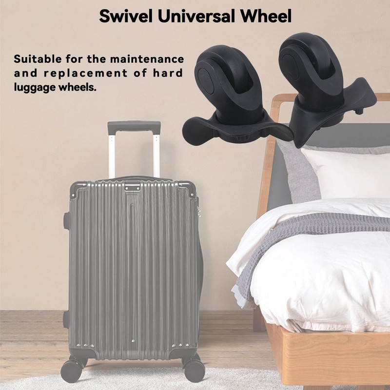 SHANOER 1 Pair Replacement Wheels for Luggage 360 Swivel Suitcase