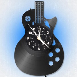 Guitar Vinyl Wall Clock – Silent Non-Ticking 30x30cm Decorative Clock for Music Lovers, Bedroom, Living Room & Studio – Unique Guitar-Themed Clock for Home & Office Decor