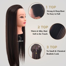 Female Practice Hair Mannequin Head for Braiding Doll Head with hair for Hair Styling Cutting