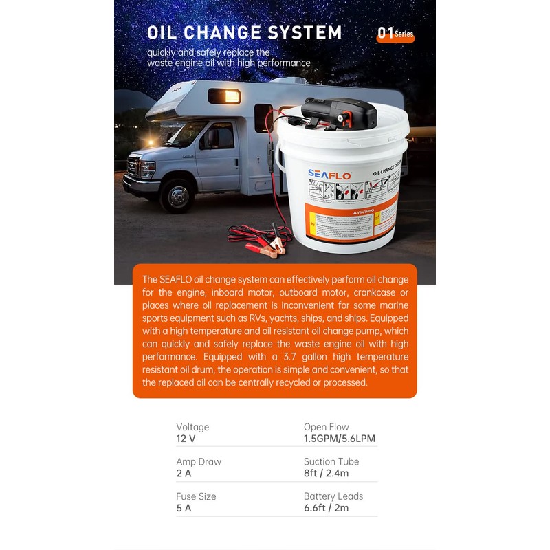 SeaFlo 12 Volt 3.7 Gallon Oil Change System