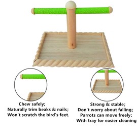 Litewood Parrot Standing Perches Training Bird Play Stand Birdcage Play Gym for Electus Cockatoo Parakeet Conure Cage Accessories Exercise Toy