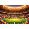 Canessioa Soccer Field Backdrop 10x8ft Spotlight Super Football Field Backdrop