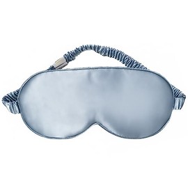 YUNCHI 100% Schlafmaske Seide Frauen Damen Herren Bequem Bio Satin Schlafbrille Silk Sleeping Eye Mask Augenmaske 19 Momme Reine Maulbeerseide Stoff Augenbinde Zum Schlafen (Baby Blau)