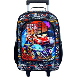 UFNDC Kids Suitcase for Boys, Suspension Bridge Racing Luggage with Wheels，Travel Carry on for Children Toddler Elementary