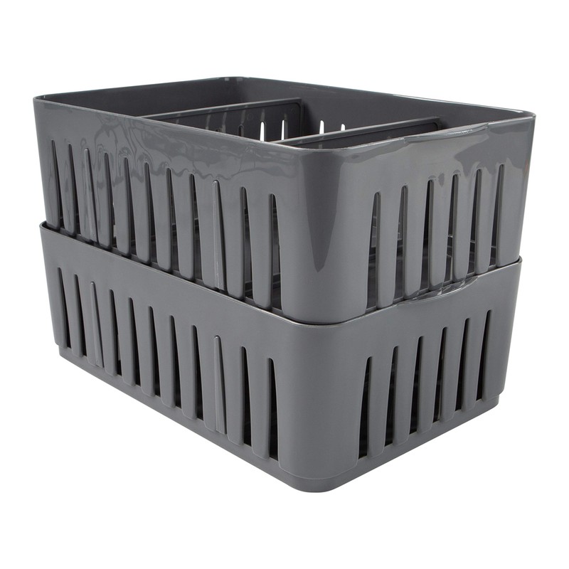 Simplify 3 Compartment Stackable Bin with Adjustable Dividers, Drawer Organizer,